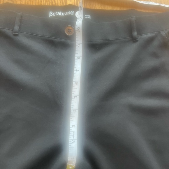 Betabrand XL long yoga dress pants Black Pull On Stretch Knit VGUC *Msurmnts - Picture 6 of 8